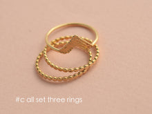 Load image into Gallery viewer, Set of Two 14k Gold Dotted Rings

