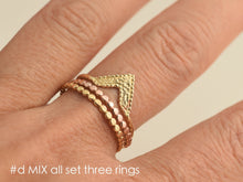Load image into Gallery viewer, Set of Three 14k Gold Mixed Stackable Rings
