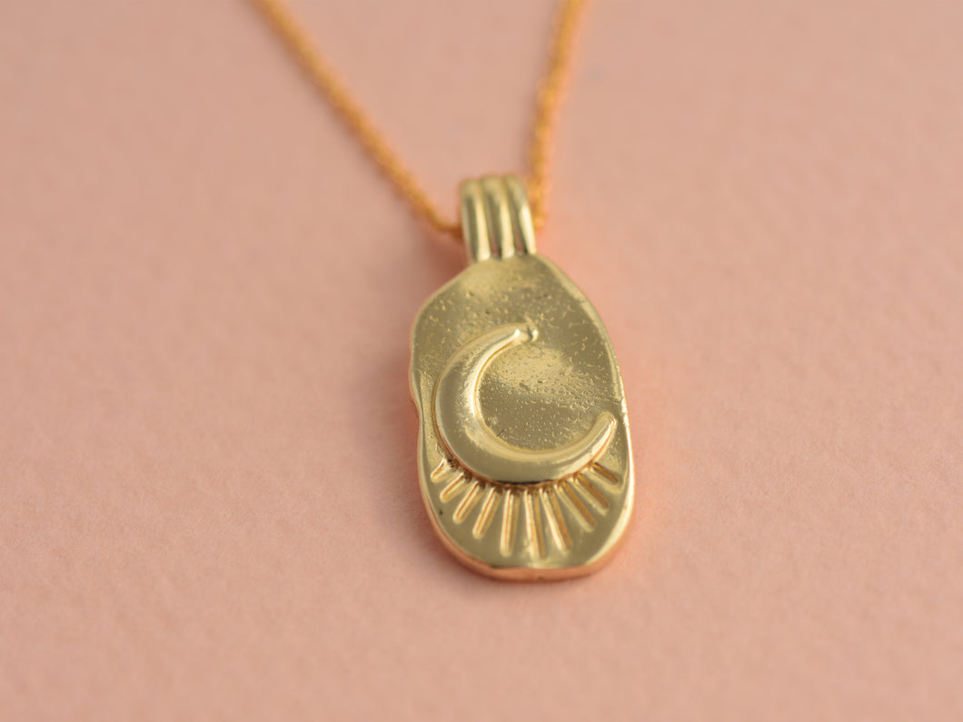 Moon Necklace 14k Solid Gold - Moony