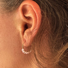 Load image into Gallery viewer, Wire wrapped Hoops with Tiny Freshwater Pearls - 14K Gold - Noma
