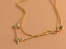 Load image into Gallery viewer, 14k Gold Asymmetric Necklace With Two Flying Birds - Mika
