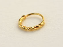 Load image into Gallery viewer, 14K Solid Gold Twisted Nose Hoop Earring - Andy
