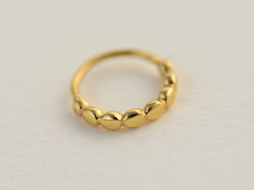 14K Solid Gold Dot Hoop Earring - Romi
