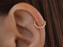 Load image into Gallery viewer, 14K Solid Gold Twisted Nose Hoop Earring - Andy
