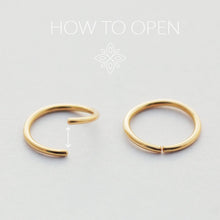 Load image into Gallery viewer, 14K Solid Gold Hoop earring Three Wire Wrapped Beads - Brooklyn
