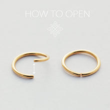 Load image into Gallery viewer, 14K Solid Gold Thin Nose Hoop Ring 16/18/20/22/24 GAUGE - Lily
