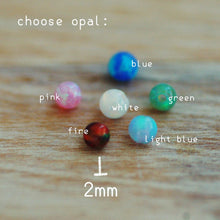 Load image into Gallery viewer, 14k Solid Gold Thin Opal Hoop Earring  - Nova
