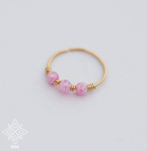 Load image into Gallery viewer, 14k Solid Gold Thin Opal Hoop Earring  - Nova
