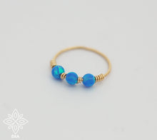 Load image into Gallery viewer, 14k Solid Gold Thin Opal Hoop Earring  - Nova
