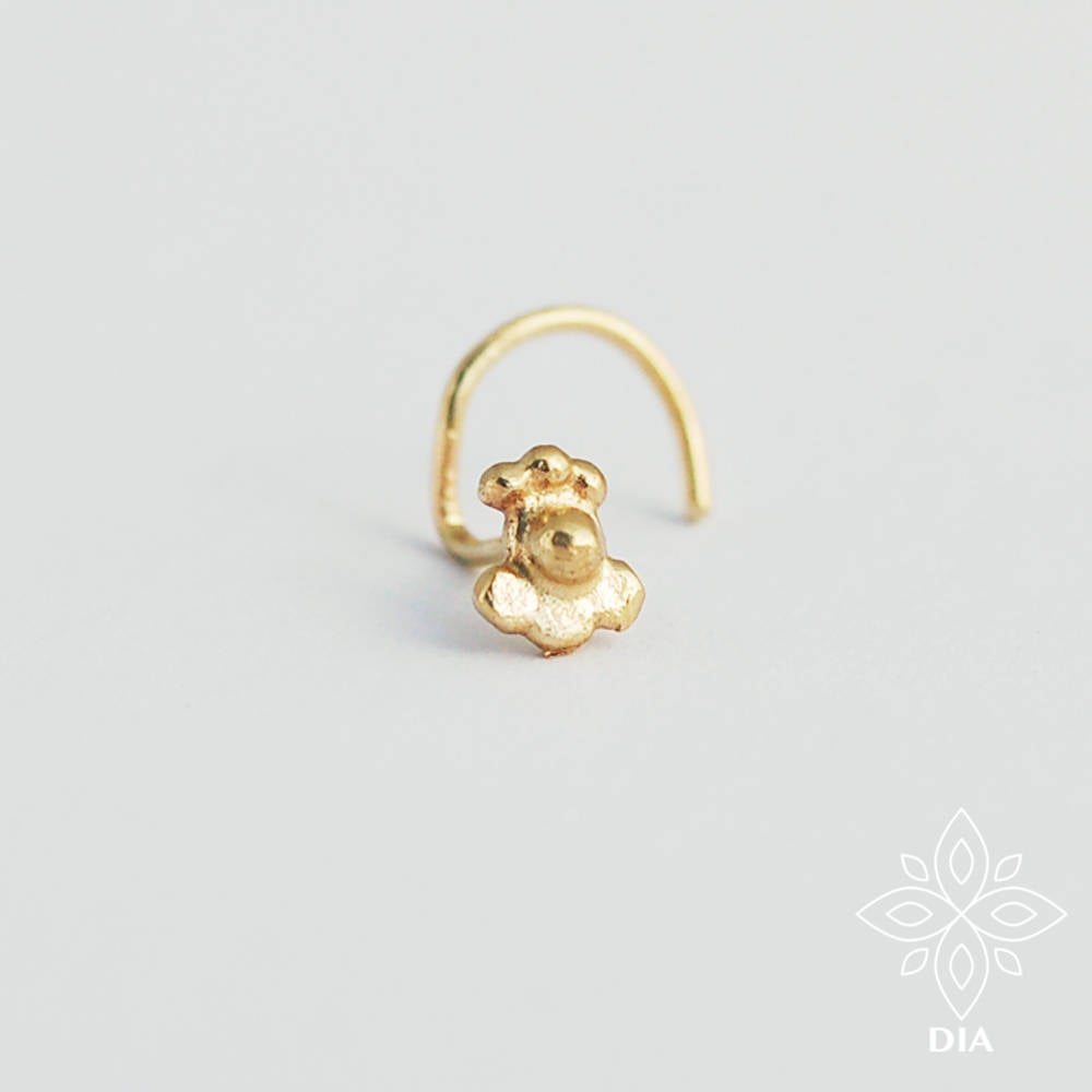 14K Solid Gold Tribal Nose Stud - Kennedy