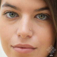 Load image into Gallery viewer, Tiny triangle nose stud, Solid Gold Stud, Helix earring, Nose Stud 16g 18g 20g 22g, Cartilage earring, Gold Stud, Nose screw, Nose Jewelry
