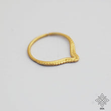 Load image into Gallery viewer, 14k Gold Tribal Chevron Hoop
