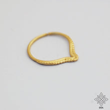 Load image into Gallery viewer, 14k Solid Gold Chevron Hoop Ring
