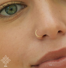 Load image into Gallery viewer, 14K Solid Gold Thin Nose Hoop Ring 16/18/20/22/24 GAUGE - Lily
