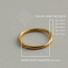 Load image into Gallery viewer, 14K Solid Gold Nose Hoop Ring - Grace
