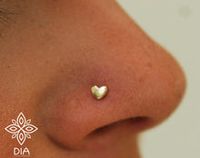 Load image into Gallery viewer, 14k Solid Gold Tiny Heart Nose Stud - Amara
