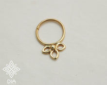 Load image into Gallery viewer, 14K Solid Gold Delicate Flower Hoop Earring - Eva
