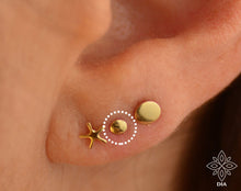 Load image into Gallery viewer, 14k Gold Small Circle Stud Earrings - Penelope
