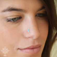 Load image into Gallery viewer, 14k Gold Turquoise Drop Nose Stud
