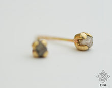 Load image into Gallery viewer, 14k Solid Gold Raw Diamond Stud Earrings - Claire
