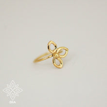 Load image into Gallery viewer, 14k Solid Gold Elegant Flower Hoop Earring - Arya
