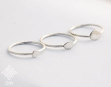 Load image into Gallery viewer, Silver Sterling Stackable Dainty Pebble Ring SET of 3 - Genevieve
