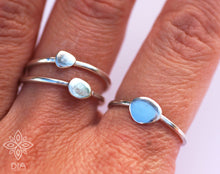 Load image into Gallery viewer, Silver Sterling Stackable Dainty Pebble Ring SET of 3 - Genevieve
