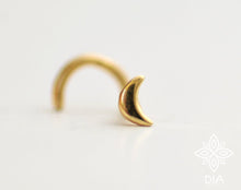 Load image into Gallery viewer, 14kt Solid Gold Flat Moon Nose Stud - Aubrey
