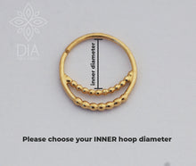 Load image into Gallery viewer, 14k GOLD Nose Hoop Moon -  Emma Ear
