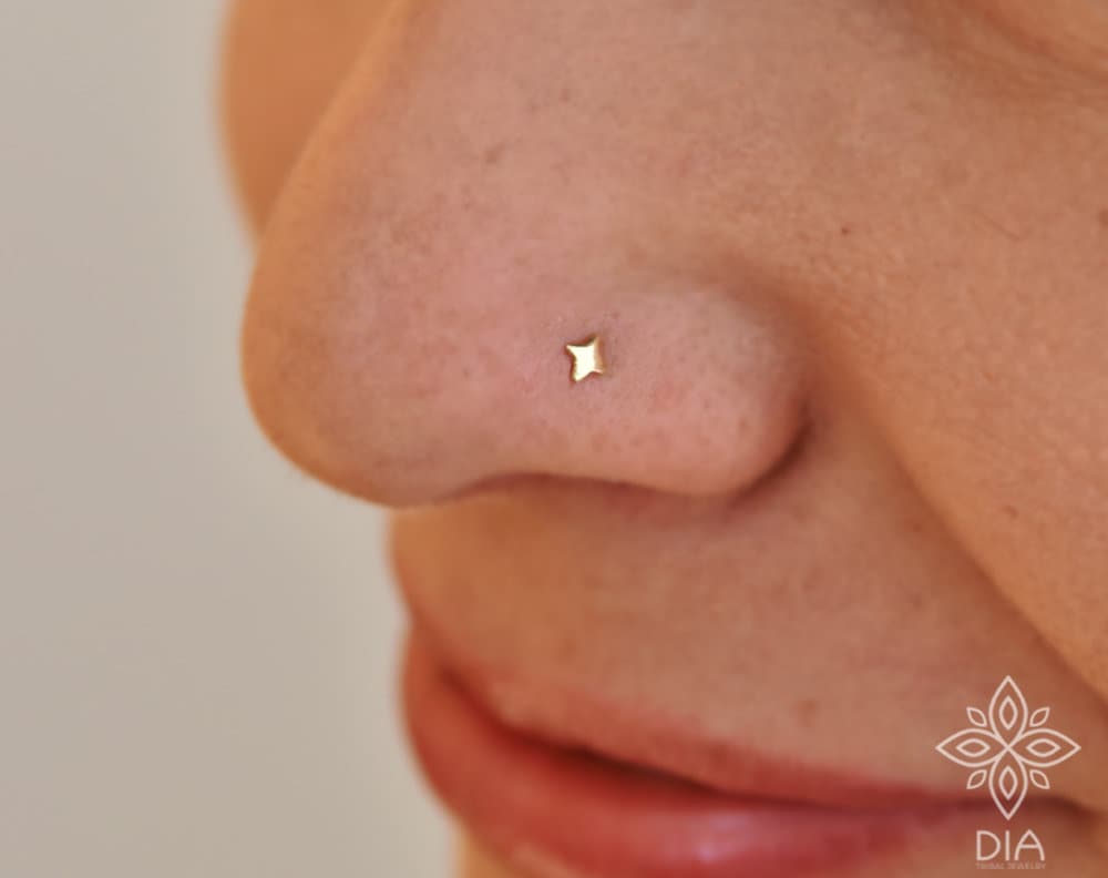 14k Gold Tiny Nose Stud