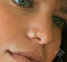 Load image into Gallery viewer, 14k GOLD Nose Hoop Moon -  Emma Nose
