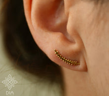 Load image into Gallery viewer, 14k Solid Gold Fern Leaf Ear Climber Earring - Naomi

