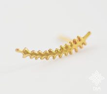 Load image into Gallery viewer, 14k Solid Gold Fern Leaf Ear Climber Earring - Naomi
