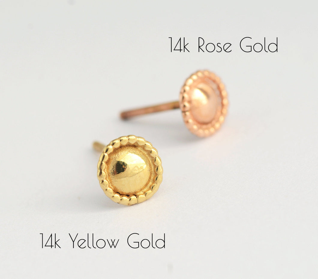 14k Solid Gold Unique Stud Earring - Mackenzie
