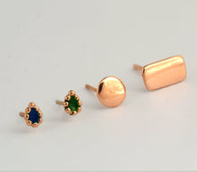Load image into Gallery viewer, 14k Solid Gold Unique Stud Earrings Piercing - Eden
