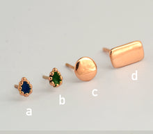 Load image into Gallery viewer, 14k Solid Gold Unique Stud Earrings Piercing - Eden
