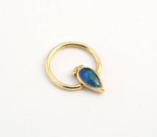 Load image into Gallery viewer, 14k Solid Gold Unique Opal Septum Hoop Ring - Valerie

