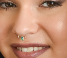 Load image into Gallery viewer, 14k Solid Gold Unique Opal Septum Hoop Ring - Valerie
