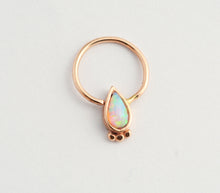 Load image into Gallery viewer, 14k Gold Opal Stone Hoop Ring

