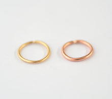 Load image into Gallery viewer, 14K Solid Gold Thin Nose Hoop Ring 16/18/20/22/24 GAUGE - Lily
