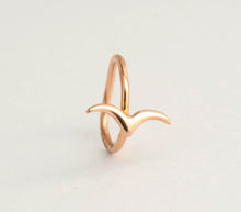 Load image into Gallery viewer, 14k Gold Bird Hoop Ring
