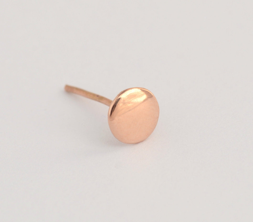 Gold Nose Stud, Unique Round Nose Stud - Clara