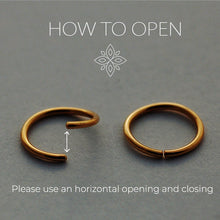 Load image into Gallery viewer, 14k Solid Gold Floral Leaves Nose Hoop Earring - Maya
