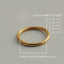 Load image into Gallery viewer, 14k Gold Hoop Earing, Tiny Dotted Hoop - Olivia
