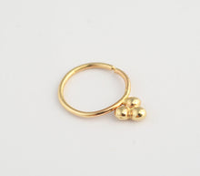 Load image into Gallery viewer, 14k Gold Trio Dots Hoop Ring
