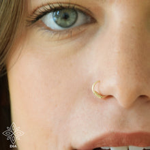 Load image into Gallery viewer, 14k Gold Wire-Wrapped Nose Ring
