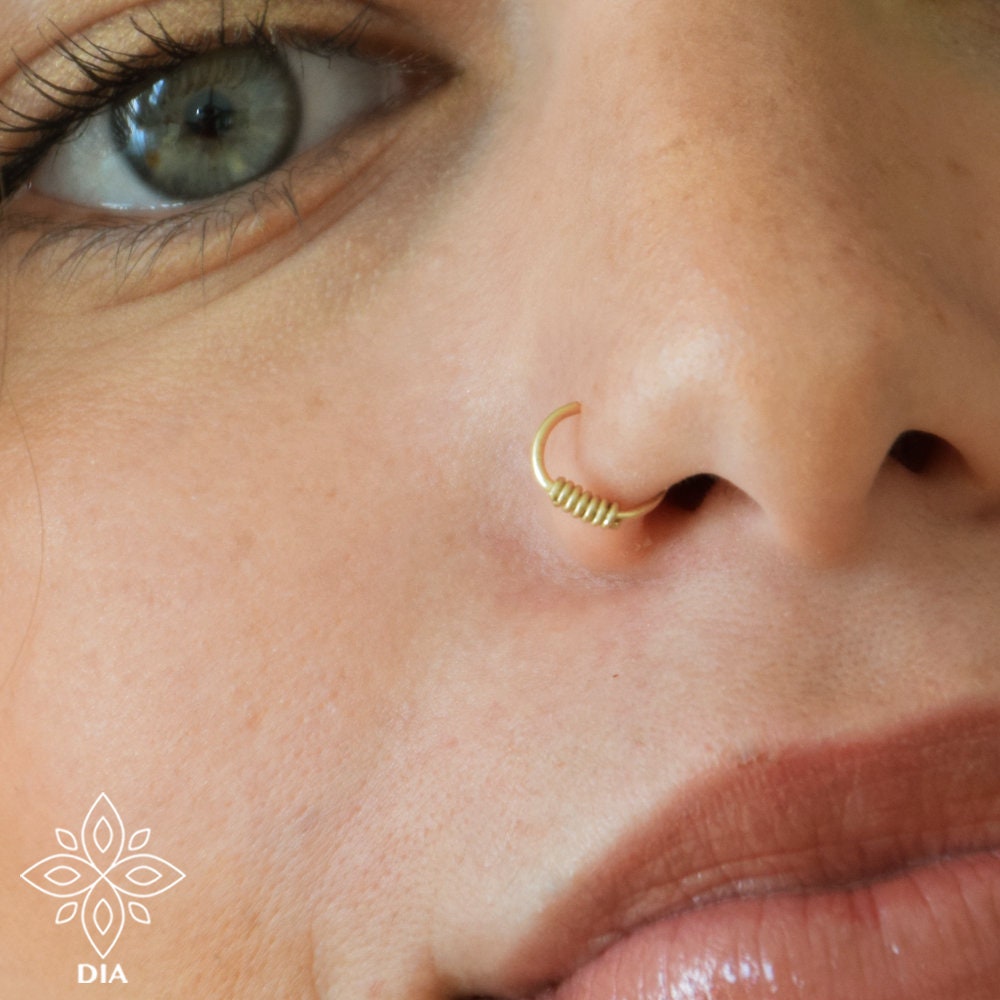 14k Gold Wire-Wrapped Nose Ring