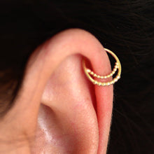 Load image into Gallery viewer, 14k GOLD Nose Hoop Moon -  Emma Ear
