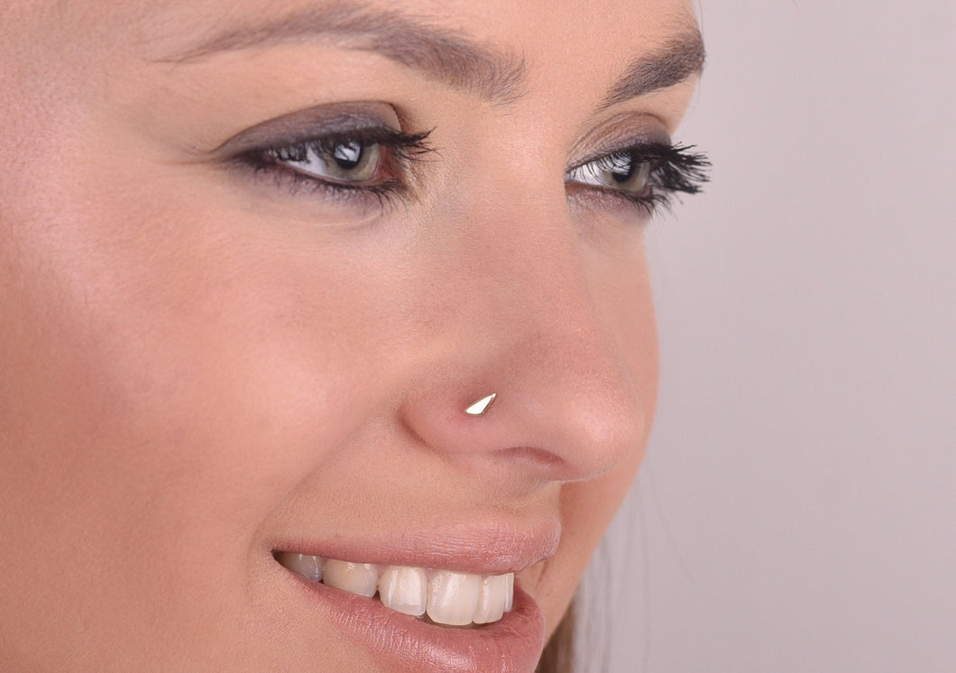 14k Gold Triangle Nose Stud - Camila Nose