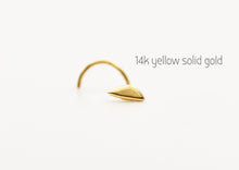Load image into Gallery viewer, 14k Gold Nose Stud, Tiny Piercing Jewelry- Pebble
